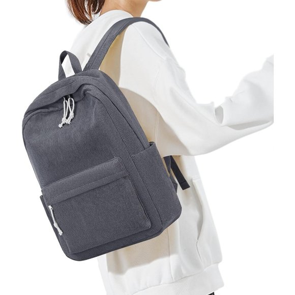 17'' Women Large Lightweight Laptop Casual High Corduroy School Bag - Picture 2 of 9